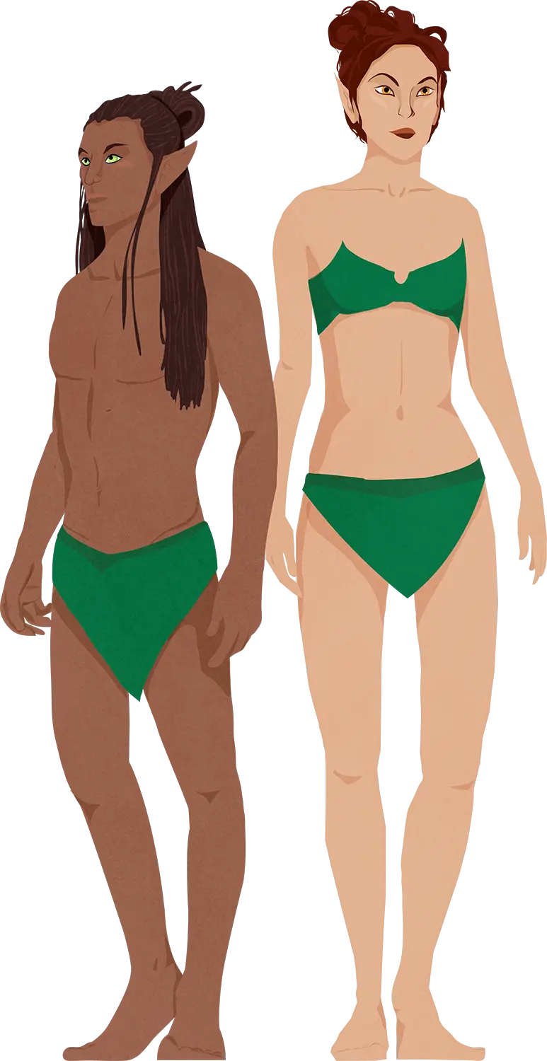 A pair of elves, one male and one female